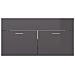 Mobile Lavabo Grigio Lucido 90x38,5x46 cm in Legno Multistrato - Foto miniatura 6