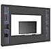 Parete Attrezzata Giuliano, Set Salotto Porta Tv A 4 Ante, Mobile Soggiorno Multiuso Con Vetrina E Luce Led, 100% Made In Italy, Cm 260x30h180, Antracite - Foto miniatura 2