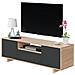 Mobile Porta Tv Visalia, Credenza Per Televisione Da Soggiorno, Supporto Tv A 3 Ante, Credenza Bassa, 150x41h46 Cm, Rovere - Foto miniatura 4