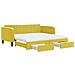 Divano Letto Estraibile Con Cassetti Giallo 100x200cm Velluto - Foto miniatura 1
