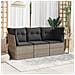 Set Divani Da Giardino 3 Pz Con Cuscini Grigio In Polyrattan - Foto miniatura 2