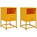 Comodini 2 Pz Giallo Senape 36x39x60,5 Cm In Acciaio - Foto miniatura 1