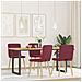 Sedie Da Pranzo 4 Pz Rosso Vino In Tessuto - Foto miniatura 1
