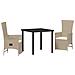 Set da Pranzo per Giardino con Cuscini Beige in Polyrattan - Foto miniatura 1