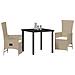 Set da Pranzo per Giardino con Cuscini Beige in Polyrattan - Foto miniatura 3