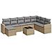 Set Divano da Giardino 9 pz con Cuscini Beige in Polyrattan - Foto miniatura 1