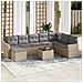 Set Divano da Giardino 9 pz con Cuscini Beige in Polyrattan - Foto miniatura 2