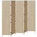 Paravento 5 Pannelli Pieghevole Beige 245x180 cm Poly Rattan - Foto miniatura 1