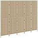 Paravento 5 Pannelli Pieghevole Beige 245x180 cm Poly Rattan - Foto miniatura 4