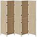Paravento 5 Pannelli Pieghevole Beige 245x180 cm Poly Rattan - Foto miniatura 5