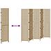 Paravento 5 Pannelli Pieghevole Beige 245x180 cm Poly Rattan - Foto miniatura 9