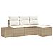 Set Divano da Giardino con cuscino 4 pcs Beige e Crema - Foto miniatura 1