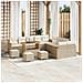 Set Divano da Giardino con cuscino 14 pcs Beige Poly Rattan - Foto miniatura 2