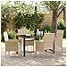Set da Pranzo per Giardino con cuscino 5 pcs Beige Poly Rattan - Foto miniatura 2