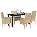 Set da Pranzo per Giardino con cuscino 5 pcs Beige Poly Rattan - Foto miniatura 3