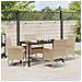 Set da Pranzo per Giardino con cuscino 5 pcs Beige Poly Rattan - Foto miniatura 4