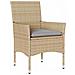 Set da Pranzo per Giardino con cuscino 5 pcs Beige Poly Rattan - Foto miniatura 6