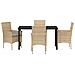 Set da Pranzo per Giardino con cuscino 5 pcs Beige Poly Rattan - Foto miniatura 7