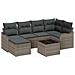Set Divano da Giardino con cuscino 7 pcs Grigio Poly Rattan - Foto miniatura 1