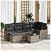 Set Divano da Giardino con cuscino 7 pcs Grigio Poly Rattan - Foto miniatura 2