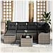 Set Divano da Giardino con cuscino 7 pcs Grigio Poly Rattan - Foto miniatura 3