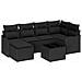 Set Divano da Giardino con cuscino 7 pcs Nero Poly Rattan - Foto miniatura 1