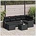 Set Divano da Giardino con cuscino 7 pcs Nero Poly Rattan - Foto miniatura 2
