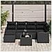 Set Divano da Giardino con cuscino 7 pcs Nero Poly Rattan - Foto miniatura 3