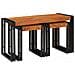 Tavoli da Fine 3 pcs Marrone e nero Legno massello di acacia - Foto miniatura 1