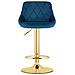 Sgabello girevole VALORA DAKA - Velluto blu navy con base dorata - Foto miniatura 2