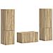 Set mobile TV 5 pcs Rovere Sonoma Legno multistrato - Foto miniatura 1
