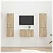 Set mobile TV 5 pcs Rovere Sonoma Legno multistrato - Foto miniatura 2