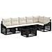 Set Divano da Giardino 7 pz Nero e Bianco Crema polyrattan - Foto miniatura 1