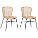 Set Di 2 Sedie Da Pranzo In Rattan Color Naturale Elfros - Foto miniatura 1