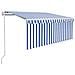 Tenda Sole Retrattile Automatica Parasole 3,5x2,5 M Blu Bianca - Foto miniatura 1