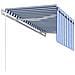 Tenda Sole Retrattile Automatica Parasole 3,5x2,5 M Blu Bianca - Foto miniatura 8