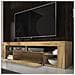 Bianko - Mobile Tv Moderno / Tavolino Tv / Porta Tv Elegante Con Ripiani In Vetro 140 Cm (quercia Dorata, Senza Led)  - Foto miniatura 3