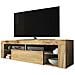 Bianko - Mobile Tv Moderno / Tavolino Tv / Porta Tv Elegante Con Ripiani In Vetro 140 Cm (quercia Dorata, Senza Led)  - Foto miniatura 1
