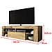 Bianko - Mobile Tv Moderno / Tavolino Tv / Porta Tv Elegante Con Ripiani In Vetro 140 Cm (quercia Dorata, Senza Led)  - Foto miniatura 4