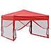 Tenda Per Feste Pieghevole Con Pareti Laterali Rosso 3x3 M - Foto miniatura 5