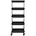 Carrello Da Cucina 5 Ripiani Nero 40x22x116 Cm Ferro E Abs - Foto miniatura 3
