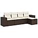 Set Divano da Giardino 5 pz con Cuscini Marrone in Polyrattan - Foto miniatura 1