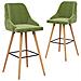 Lusso Casadino -  Sgabelli Da Bar 2 Pz Verde Chiaro In Velluto - Foto miniatura 2