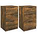Lusso Casadino -  Comodini 2 Pz Rovere Fumo 40x36x65 Cm - Foto miniatura 1