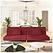 Divano Letto a 2 Posti con 2 Cuscini Rosso Vino in Tessuto - Foto miniatura 2