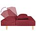 Divano Letto a 2 Posti con 2 Cuscini Rosso Vino in Tessuto - Foto miniatura 7