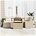 Set da Pranzo da Giardino 7 Pezzi con Cuscini Beige Rattan Acacia - Foto miniatura 3