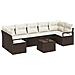 Set Divano da Giardino a 8 Pezzi con Cuscini Marrone Polyrattan, Divano da Giardino a Due Posti con Ripostiglio e Cuscini Marrone Polyrattan - Foto miniatura 1