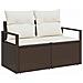 Set Divano da Giardino a 8 Pezzi con Cuscini Marrone Polyrattan, Divano da Giardino a Due Posti con Ripostiglio e Cuscini Marrone Polyrattan - Foto miniatura 4