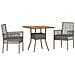 Set da Pranzo da Giardino 3 Pezzi con Cuscini Grigio Rattan Sintetico - Foto miniatura 1